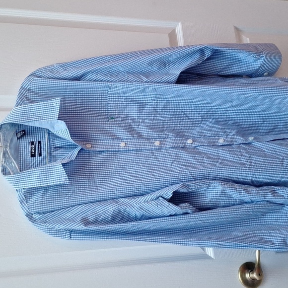 F mens Izod blue check button front shirt size XL - Picture 1 of 4